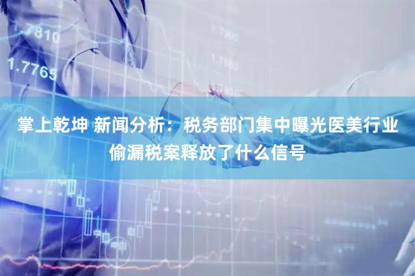 掌上乾坤 新闻分析：税务部门集中曝光医美行业偷漏税案释放了什么信号